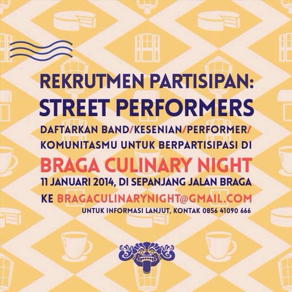 Toby_Ind's tweet photo. Ayok jadi bagaian dari @bragaculinary http://t.co/nsUhkkCQ4x