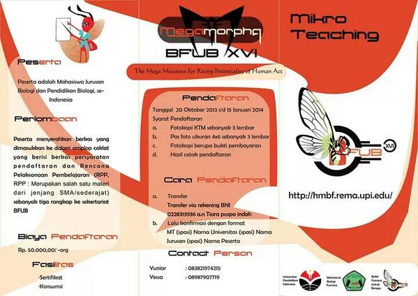 "<a href="/chrisnathally/">Christy Nathali</a>: <a href="/HMJBiologiTC/">Pend Biologi UPH</a> "<a href="/BFUB_Formica/">BFUB XXII</a>: MIKROTEACHING - BAKTI FORMICA UNTUK BANGSA (BFUB) XVI  #MT ""