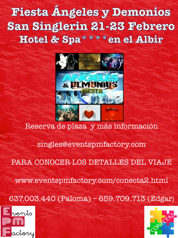 EventsPMFactory's tweet photo. No podéis perderos este ofertón. Seguidnos en FAcebook: Conecta2-Eventos para Singles http://t.co/2O6mnbE9de