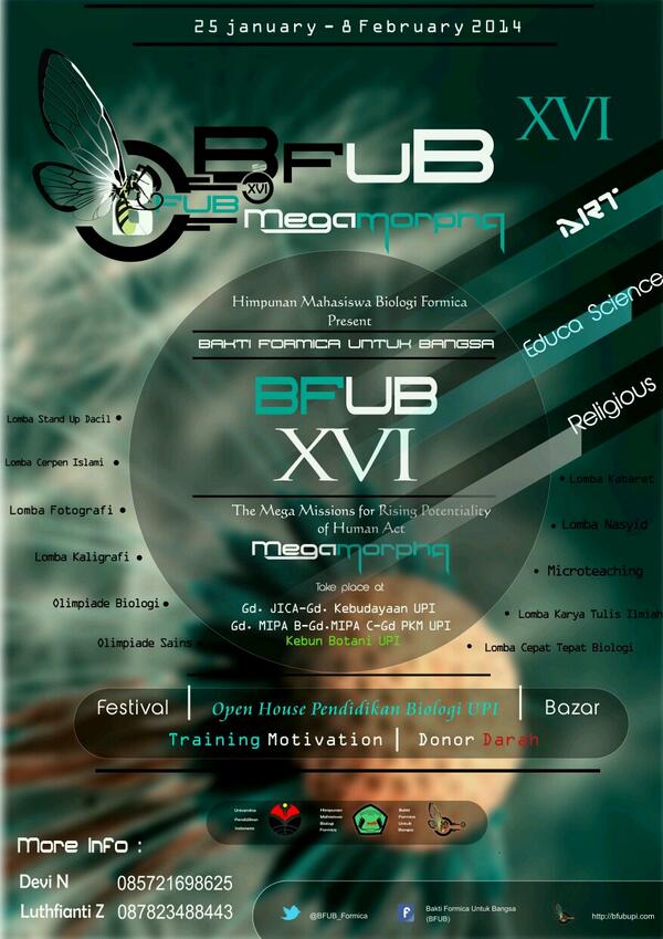 BFUB_Formica's tweet photo. BAKTI FORMICA UNTUK BANGSA (BFUB) XVI - THE MEGA MISSIONS FOR RISING POTENTIALITY OF HUMAN ACT http://t.co/2MIafV1XgB