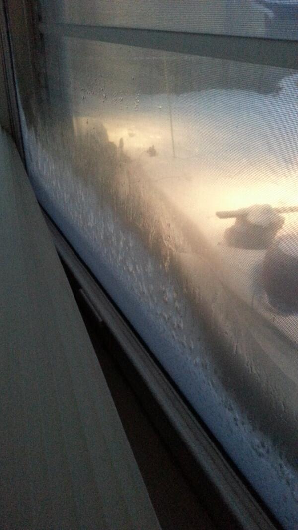 jeffner60's tweet image. #TodayCold even window film on the outside of the house doesn't seem to help much in this cold. Ice on the inside...