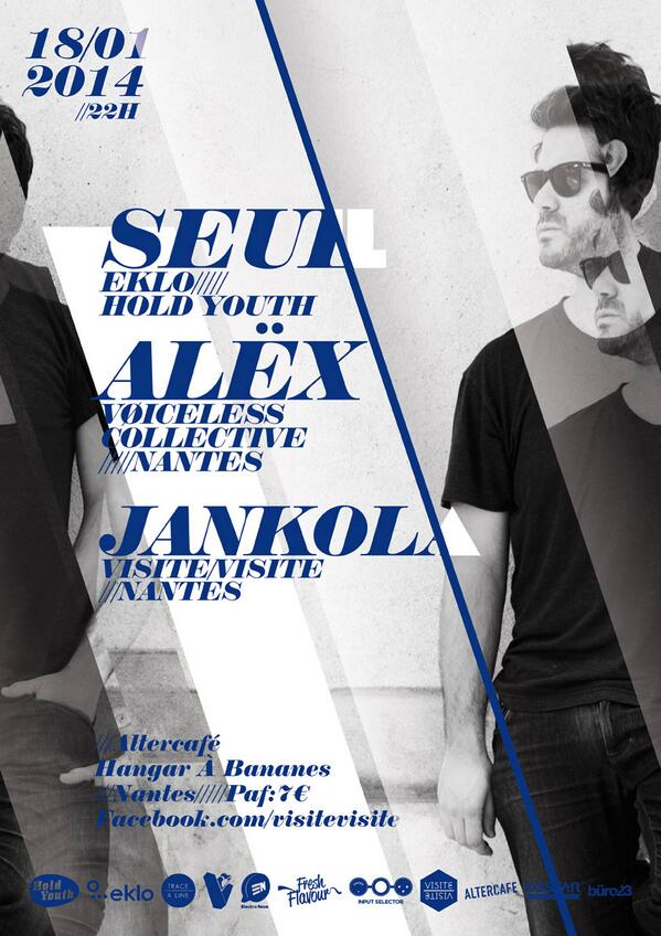 VisiteVisite's tweet photo. SAMEDI 18 JANVIER @VisiteVisite w/ SEUIL (Eklo.HoldYouth)/ALËX/ JANKOLA.ALTERCAFE.NANTES @alex_shy @Seuil @jankoladj http://t.co/QW9rNpbawz
