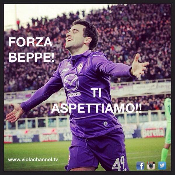 acffiorentina's tweet photo. Forza Beppe! Ti aspettiamo!! @GiuseppeRossi22 #tiaspettiamo http://t.co/xqiYWL4z2T