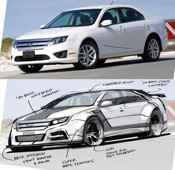 Hot_Wheels's tweet photo. Our designers are ready to put the finishing touches on Edwin A’s @Ford Fusion. What do you think? #HotWheelsMyFord http://t.co/b40cSBCQDh