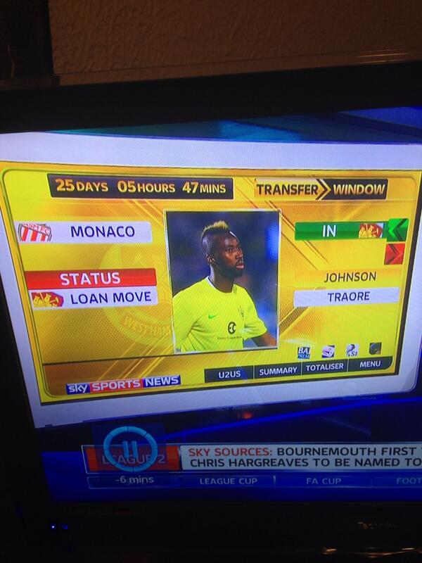 WestHam_Central's tweet photo. To prove I'm not lieing about the Lacina Traore news on Sky Sports #COYI http://t.co/qcZZQViaDJ