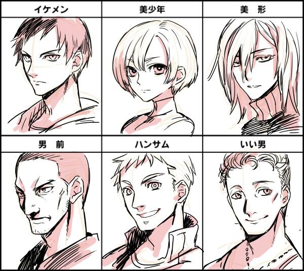 昼間話に出たのでイケメン一杯描いてみた 