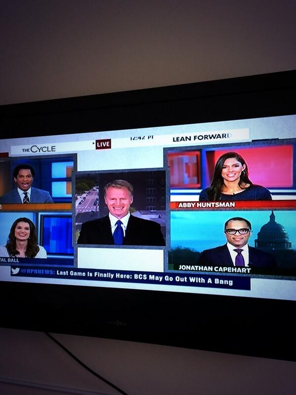 nickstandiford's tweet photo. @Johnubacon on msnbc! #fourthandlong #BCSChampionship http://t.co/WZVZnHtuST