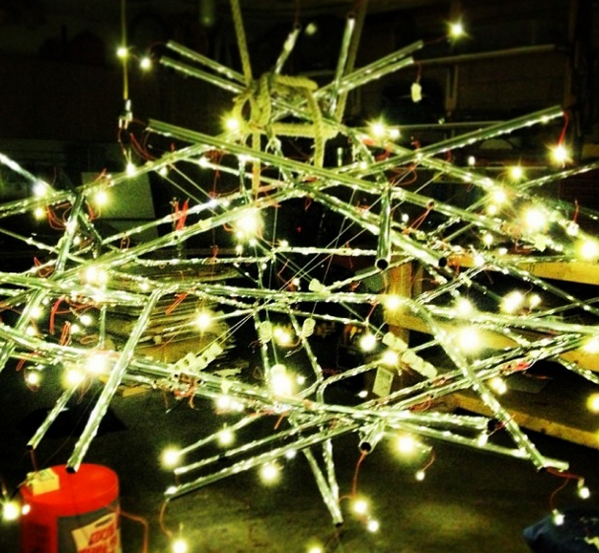 coffeebarreno's tweet image. We #recycled &amp;amp; #reused our old chair legs from @coffeebar96161 2 make this super #ledlightfixture for @coffeebar89509