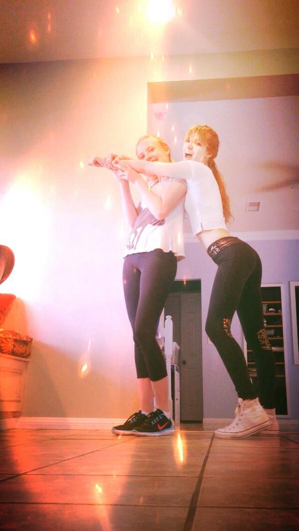 bellathorne's tweet photo. just @bellapendergast and i horsing around before the gym...waiting on the boys http://t.co/xPSwqElehu