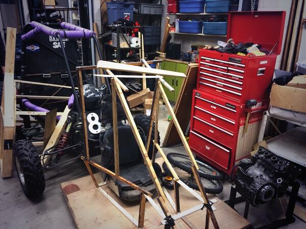 Current scene at the #westernbaja garage! First day back- building starts next week. #progress #letsdoit #ertw