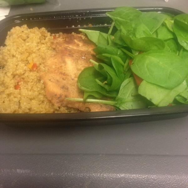JahSikaa's tweet image. #whatsonthetable curried quinoa, honey mustard chicken and a simple spinach salad