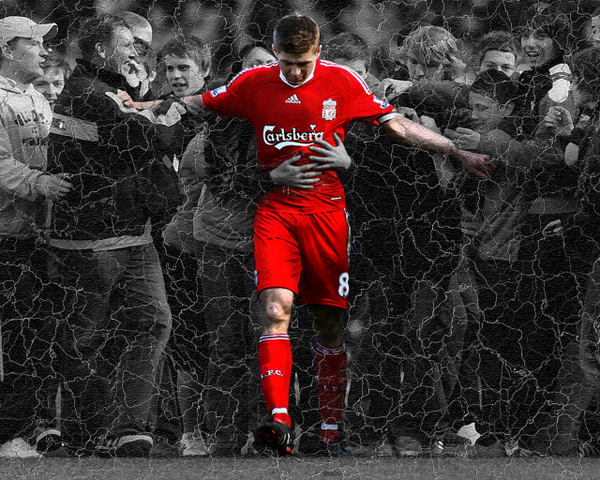 AnfieldArtist's tweet photo. My 2nd L.F.C Wallpaper. " Touching a Legend " I think its looks quite good. What do you think? Please #RT TY #YNWA http://t.co/eFJwDfOH5x