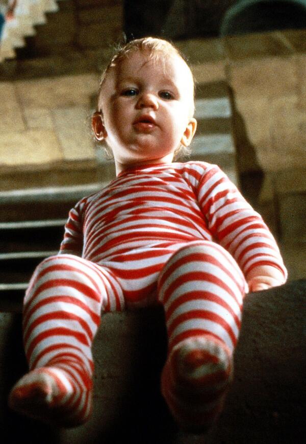 Mom showed me some baby pictures today. I can't believe she made me wear this.