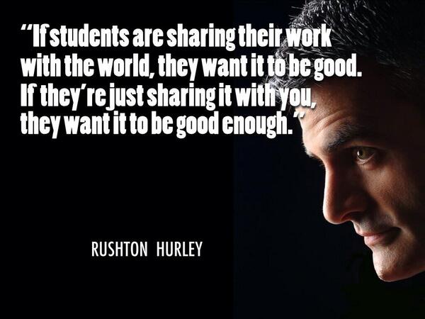 michaeltcarton's tweet photo. "If students are sharing their work, they want it to be good. If they’re just sharing it w/ you…" http://t.co/5haVIEXhtS via @i2Learn