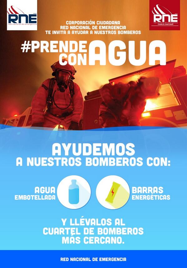 Unete a la campaña #PrendeconAgua, asercate a los cuarteles mas sercanos y deja tu donacion, Bomberos lo agradeceran