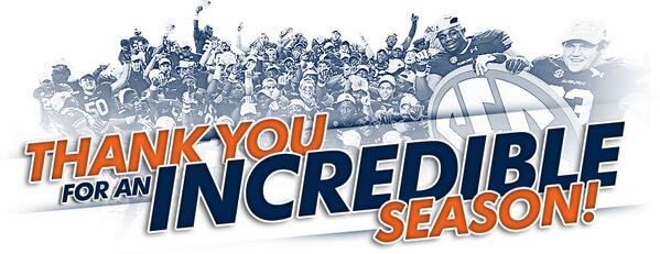 Thanks for an incredible season! Retweet if this team made you proud to be an #Auburn Tiger.