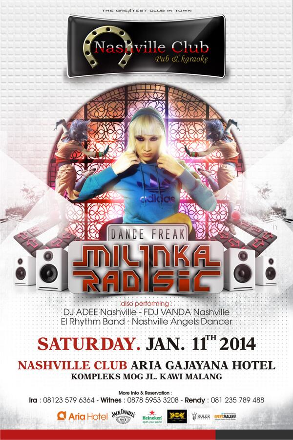 Nashville_Club's tweet photo. Next gigs on January 11, @MLDspot_malang "DANCE FREAK" w/ @MilinkaRadisic cc: @RulerRekordz @DjarumEvent @eventmalang http://t.co/QsvOJfsdkk
