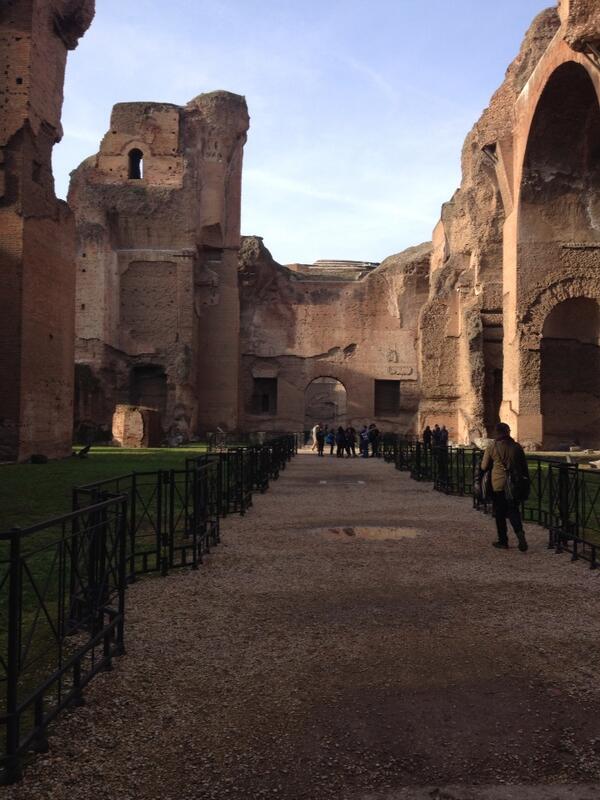 See those specks among the ruins of the #BathsofCaracalla, those are our students! @elonuniversity