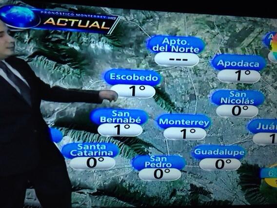 joelsampayoc's tweet photo. Temperaturas actuales en área metropolitana de Monterrey. http://t.co/1jbOxX0xyP