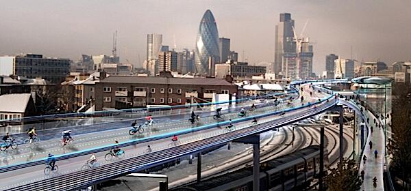 Bright's tweet photo. Prachtplan in Londen: #SkyCycle, een zwevende fietssnelweg die de routes van metrolijnen volgt
http://t.co/N6K7DLsxvO http://t.co/2farzq0apt