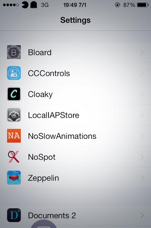 deniolibensin's tweet image. My top cydia tweak #bloard #cccontrols #cloaky #locallappstore #noslowanimations #nospot #zeppelin