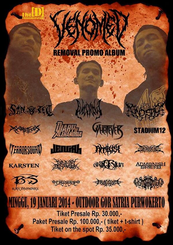 "Venomed" promo album tour | 19 Januari, Gor Satria | feat Santet, <a href="/stadium12/">stadium12</a>, <a href="/EvilCircle_ID/">Evil Circle</a>, Agnostica | HTM 35K