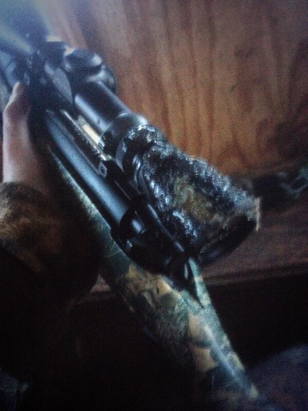 SeanJhn89's tweet photo. @TheCrushTV 12 degrees in bama and I have ice on my scope!!! Almost like Iowa!!! http://t.co/7U6orFnZOZ