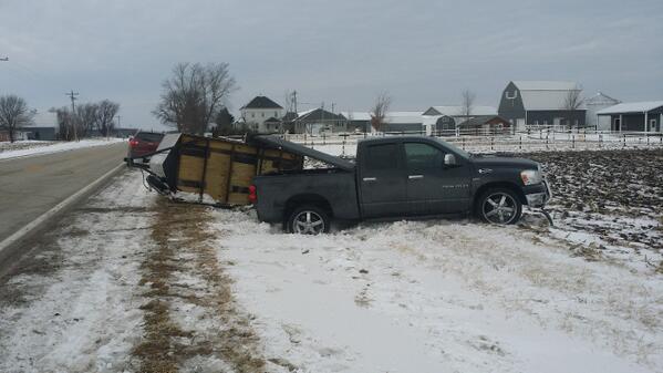 knockout360llc's tweet photo. Count our blessings daily. 18 wheeler ran me off the hwy in the snow.  I'm ok. Material things can be replaced. http://t.co/SOjq5jutWy