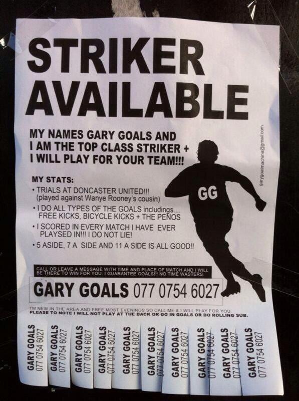 MatKendrick's tweet photo. Sign him up! #garygoals  "I do all types of the goals" (courtesy of @mrwayneg ) http://t.co/I2UNlZ12Fp