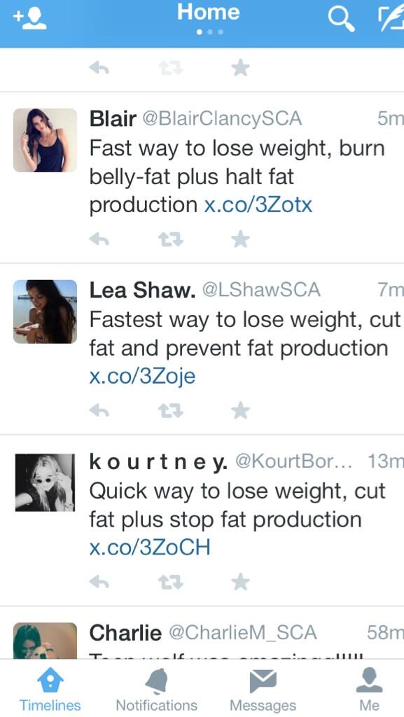 SoCalPaparazzi's tweet photo. Bitch stop spamming and calling me fat! I'm sensitive! JK but these lady's just got hacked http://t.co/5lvIUF58PW