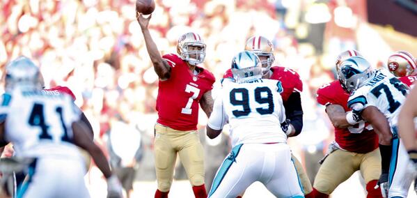 Panthers coach Ron Rivera on Kaepernick: "I expect the young man to come out and play well." 49rs.me/1a4BZe4