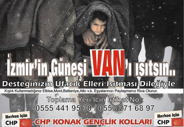 Desteklerinizi bekliyoruz. Haydi İzmir Güneşimiz Van'ı Isıtsın!