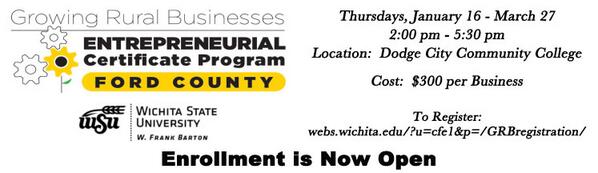 WSU Starting Entrepreneur Program in Ford County - Sign Up TODAY!!!  Call Debbie or Joann at 227-9501