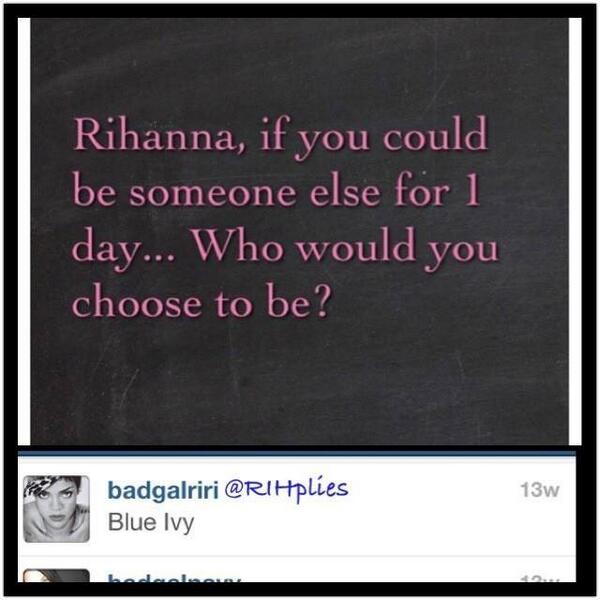 NavyCatHiveney's tweet image. Rih se você pudesse ser outra pessoa por 1 dia, quem você queria ser? - Blue Ivy. Rihanna #Randbartist #PeoplesChoice