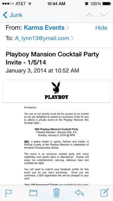 So bummed I'm just finding this now, in my SPAM folder 2 days later! #facepalm #playboyparty http://t<a href="/tag/facepalm"class="tags"><span>#facepalm</span></a><a href="/tag/playboyparty"class="tags"><span>#playboyparty</span></a>