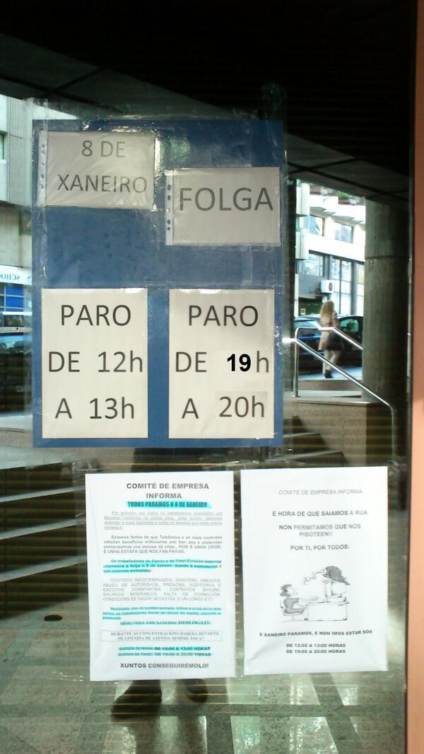 ComiteAtentoCor's tweet photo. Atento e Extel en folga mañan mèrcores. Non máis chantaxes nin máis abusos!! Concentracións diante dos centros! (3/5) http://t.co/bks3P6PXuC