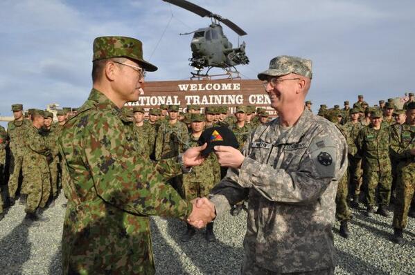 USArmyWHC's tweet photo. #RegionalAlignment: Japanese Soldiers train @USArmy's #NationalTrainingCenter for first time | http://t.co/kJIatxQGra http://t.co/xu74J7rpIZ