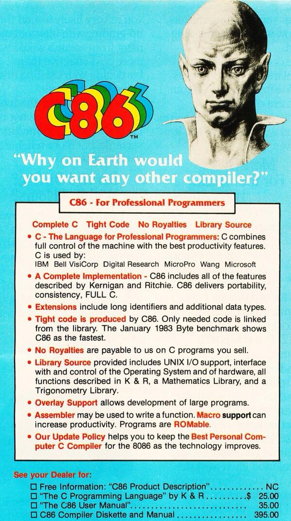 0xabad1dea's tweet photo. Let’s take a moment to appreciate that paying for C compilers isn’t much of a thing anymore http://t.co/5hiD6Vgagx