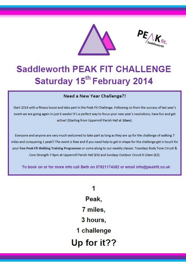 PeakFit__'s tweet photo. Need a New Year Challenge?! Peak Fit Challenge 15th Feb 2014 - 7 miles and 1 peak! Up for it?? http://t.co/FiYm3lr6l3 http://t.co/tJEPPtBf1L