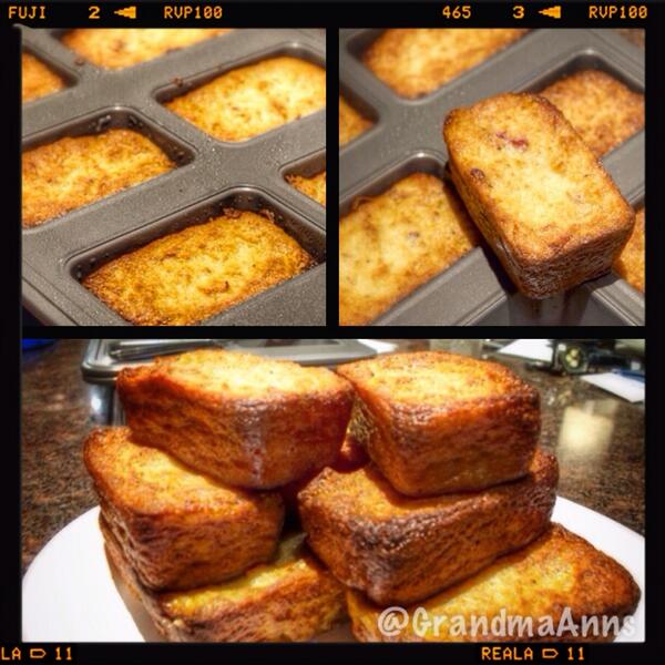 GrandmaAnns's tweet photo. Fresh hot Lithuanian Kugelis Cakes! #bacon #potato #comfortfood http://t.co/jM2n4Hx92i