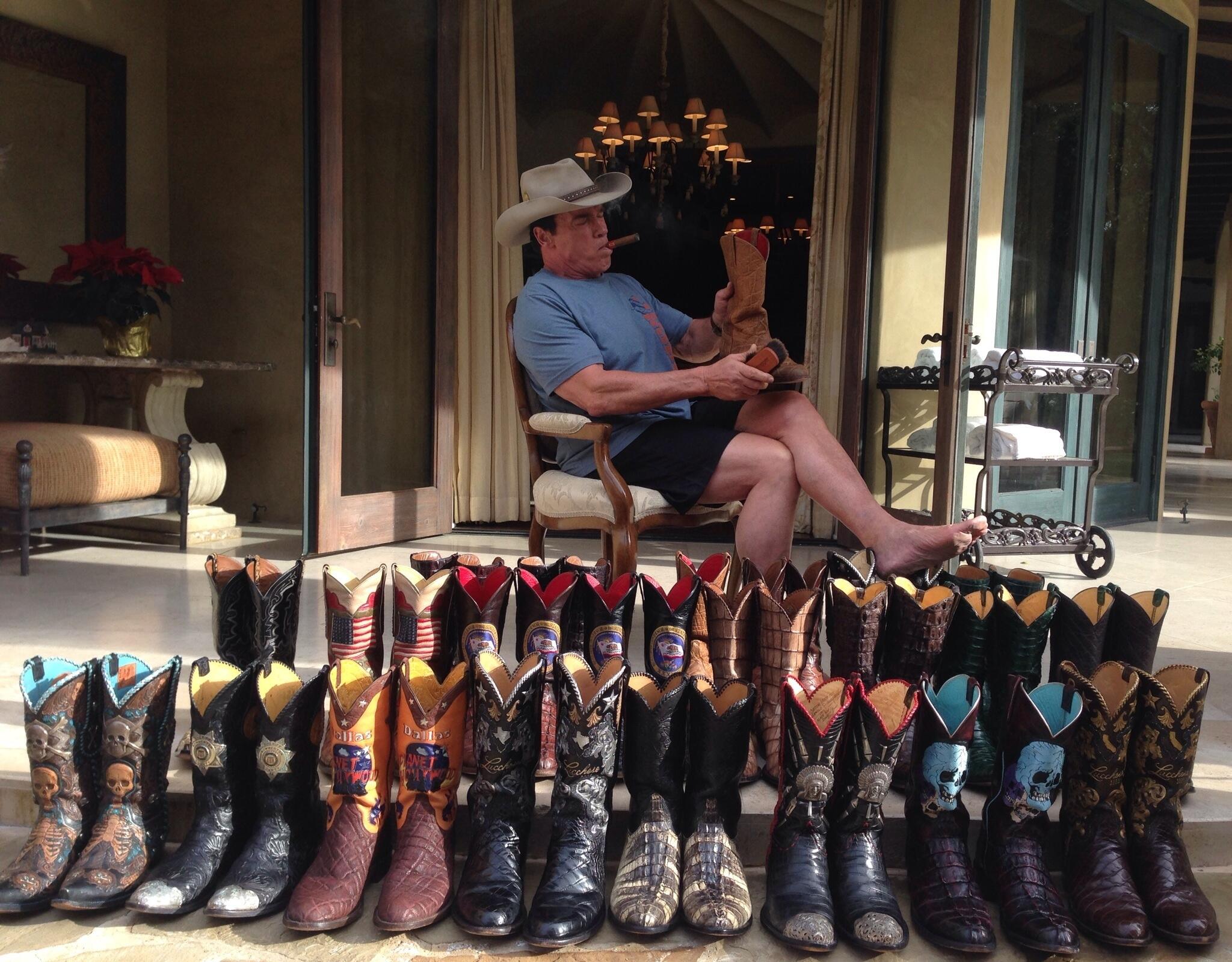 Polishing cowboy cheap boots