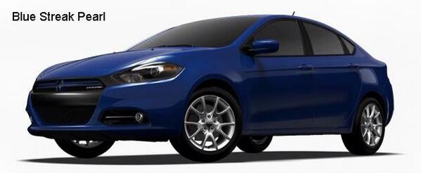 BlueDragonRacin's tweet photo. Due to finances, decided on 2013 Dodge Dart Ralley, in the same color as my old car to match my plates. http://t.co/N7fcX3bk12