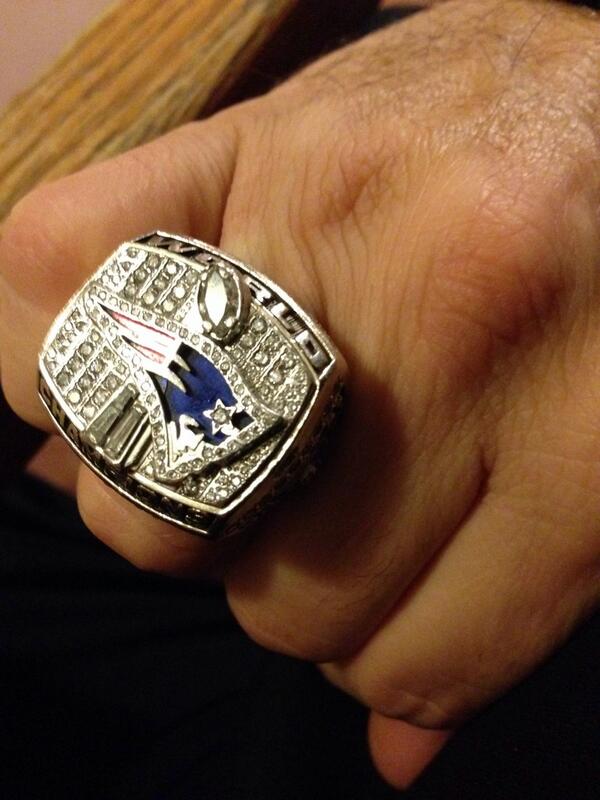 LouImbriano's tweet photo. Wearing #1 tonight. There's nothing like your first. #Patriots http://t.co/hCUqYVXXJ6