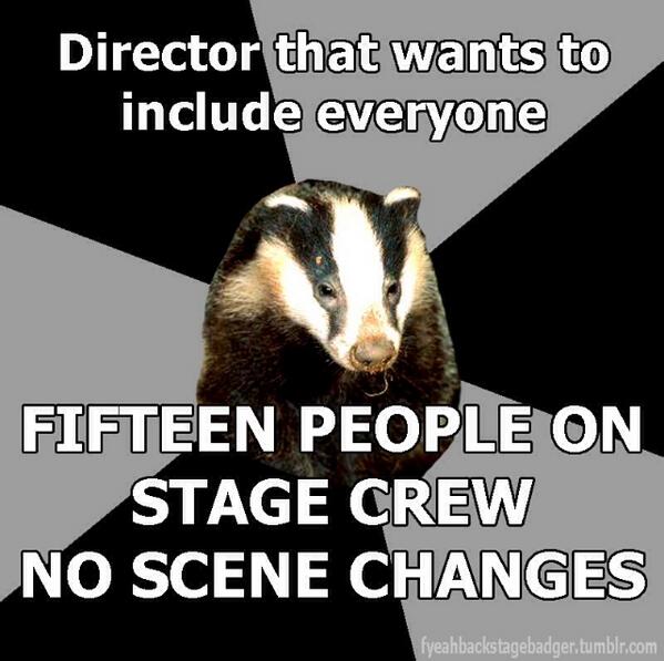 stagecrewbible's tweet image. Backstage badger speaks the truth: