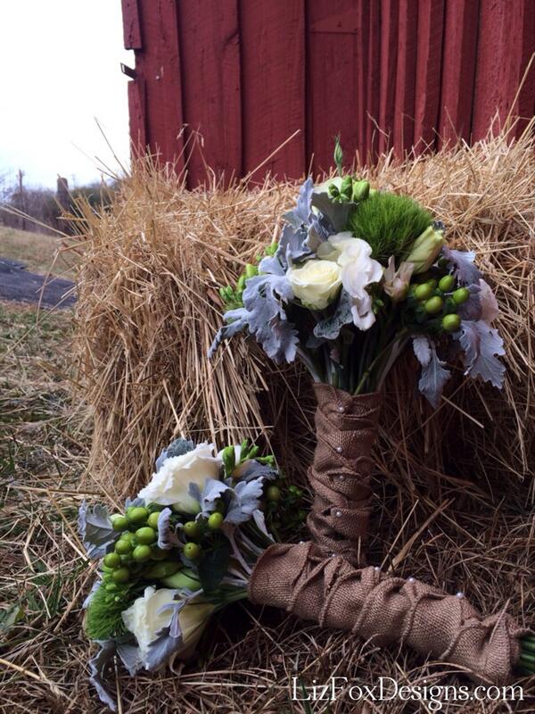 LizFoxDesigns's tweet photo. Bridesmaids' bouquets from the wedding this past weekend. It was a fun color scheme! #FloralDesign #wedding #green http://t.co/6cIqcH8xPH