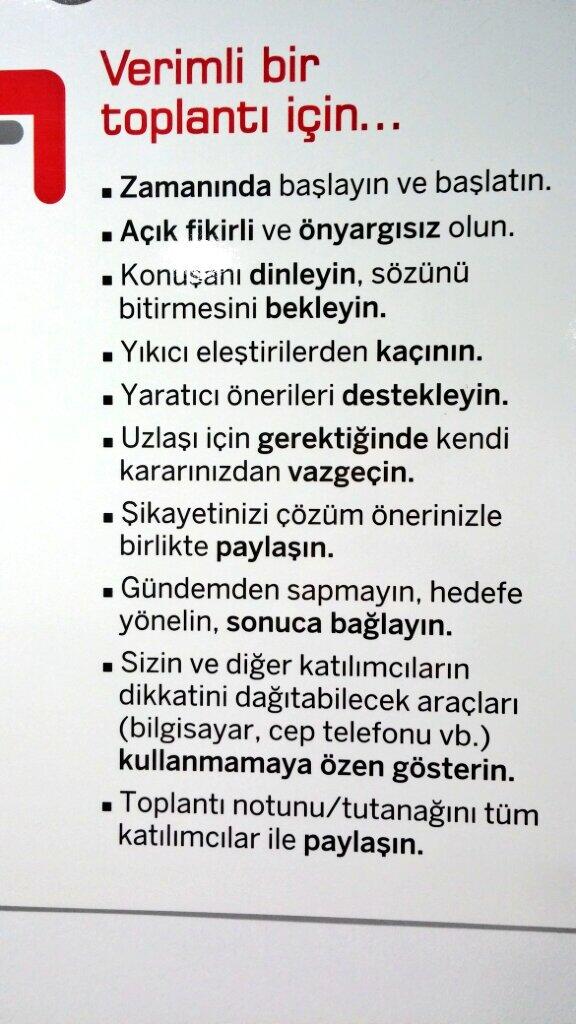 Verimli bir toplanti icin (lutfen oncelikle ilk maddeye uyalim).