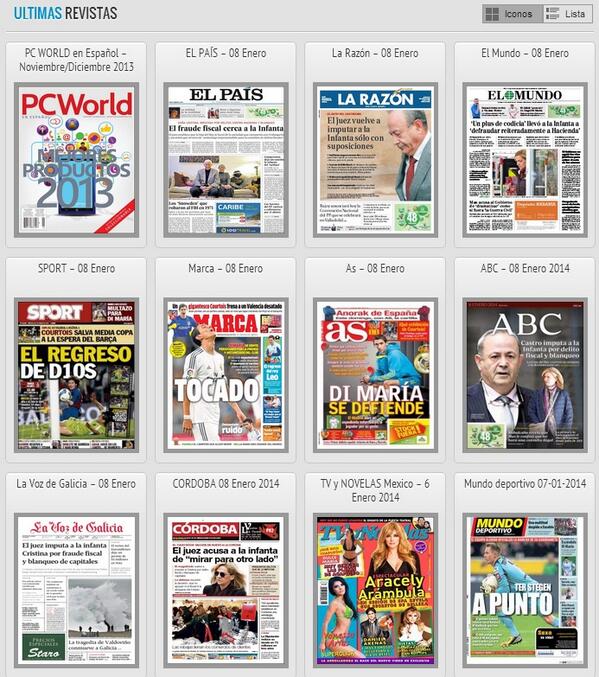 RevistasYonkis's tweet photo. Prensa 8 de Enero 2014   http://t.co/rpnI4DPq4m http://t.co/7IKDFDRNgN