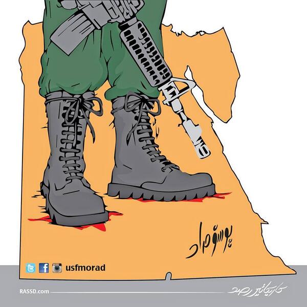 AntonCairo's tweet photo. Karikatur Yusuf Murad 
"Militer paling berkuasa di Mesir" http://t.co/bYklRKIr2b