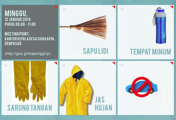 Kal jd slipknot RT @TheBullheadBali RT <a href="/Bali_Bersih/">KomunitasBaliBersih</a> Aloha. Buat yg sudah mendaftar, ini nih yang mesti dibawa.