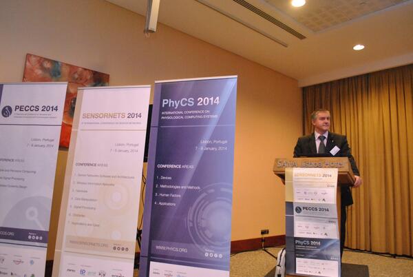 PeccsConf's tweet photo. Sandro Carrara is giving a talk entitled as “A Tiny Laboratory under the Skin” #PECCS #SENSORNETS #PhyCS http://t.co/hd6LoXcaj3